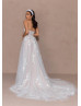 Sweetheart Neck Ivory Lace Tulle High Slit Sexy Wedding Dress